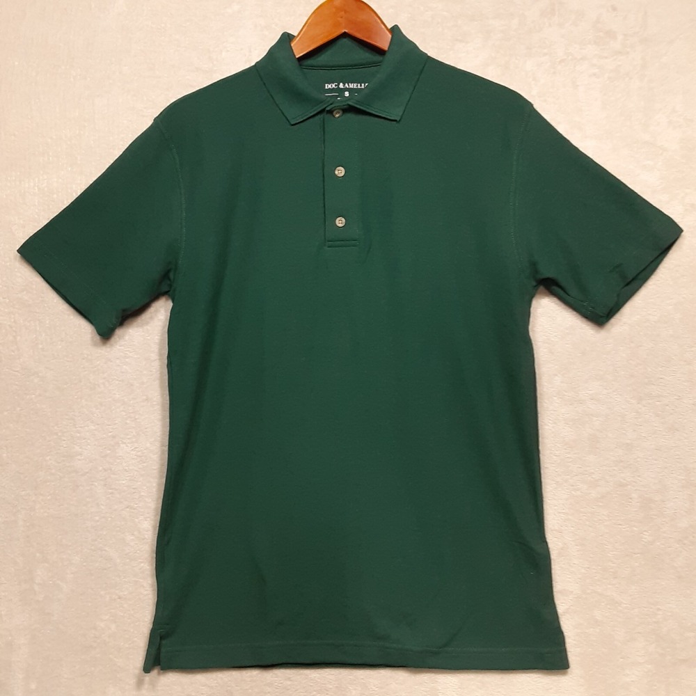 DOC & AMELIA Mens Cotton-Spandex Blend Polo Shirt Sz.Small/Hunter Green/Casual